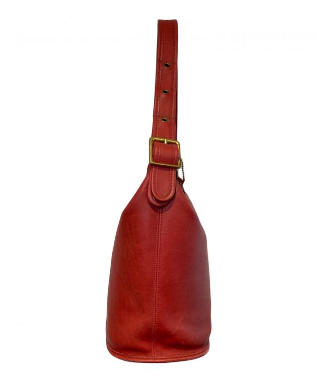 coach キルトレザーショルダーバッグ　レッド 中古・古着通販】COACH (コーチ) レザーショルダーバッグ レッド