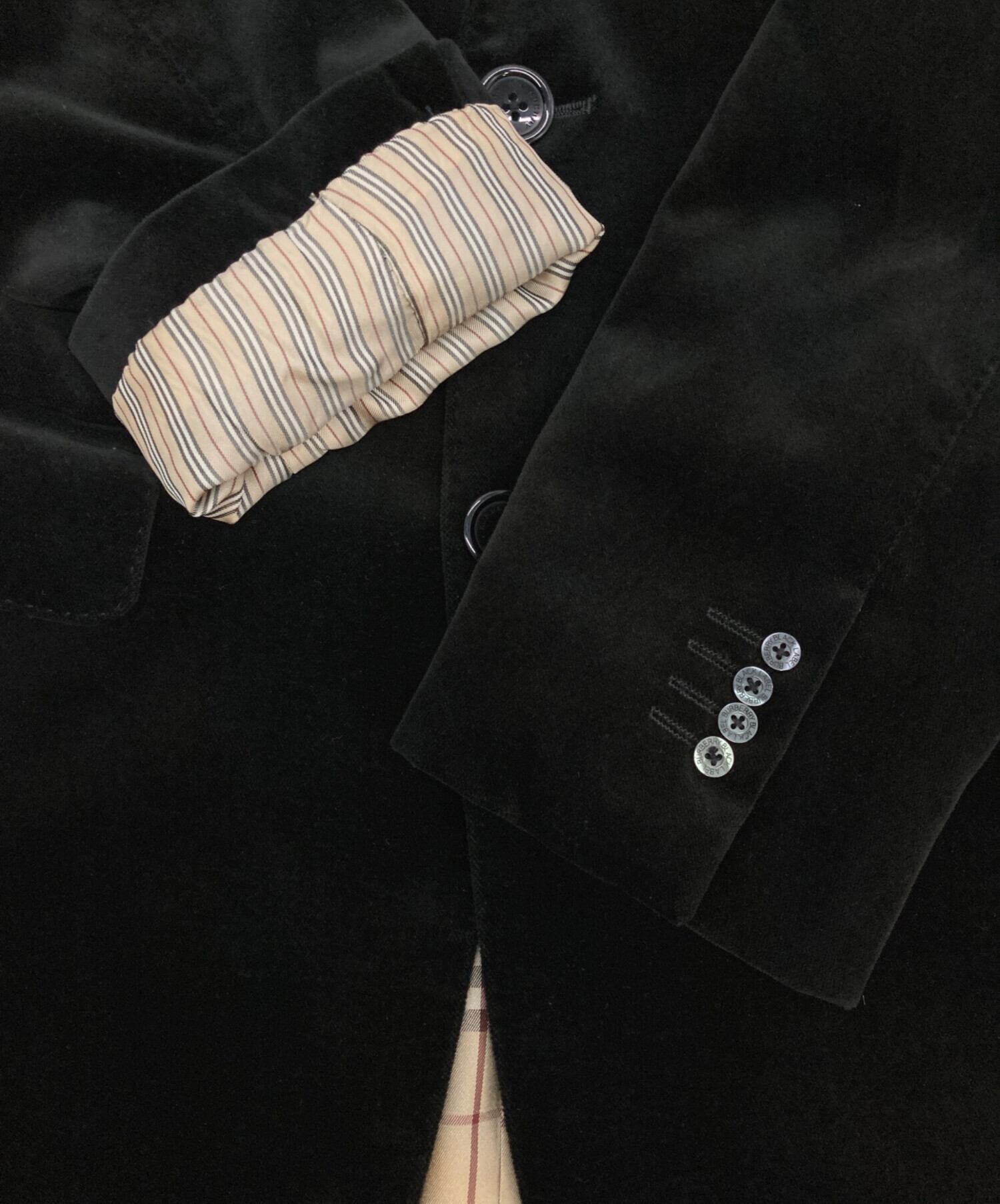 BURBERRY BLACK LABEL ベルベットジャケット L 中古・古着通販】BURBERRY BLACK LABEL (バーバリーブラックレーベル