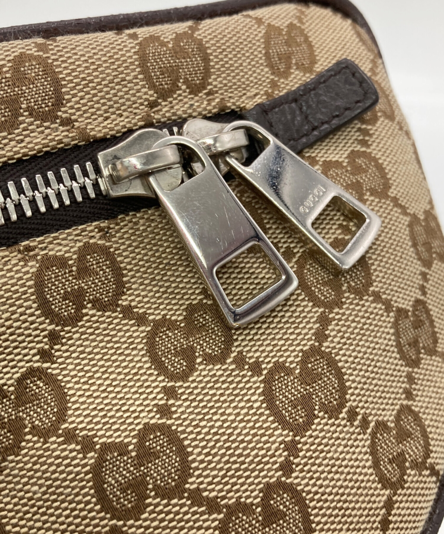 中古・古着通販】GUCCI (グッチ) GGキャンバスボディバッグ ベージュ
