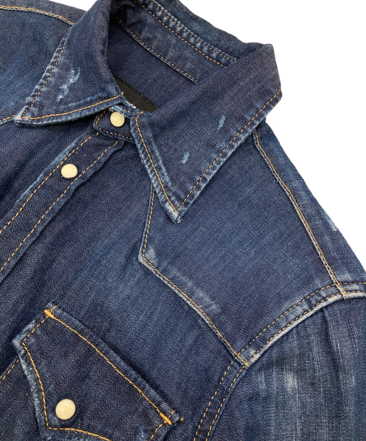希少52サイズ ディースクエアード イタリア製 デニムシャツ ウエスタンシャツ 中古・古着通販】DSQUARED2 (ディースクエアード) ウエスタンデニム