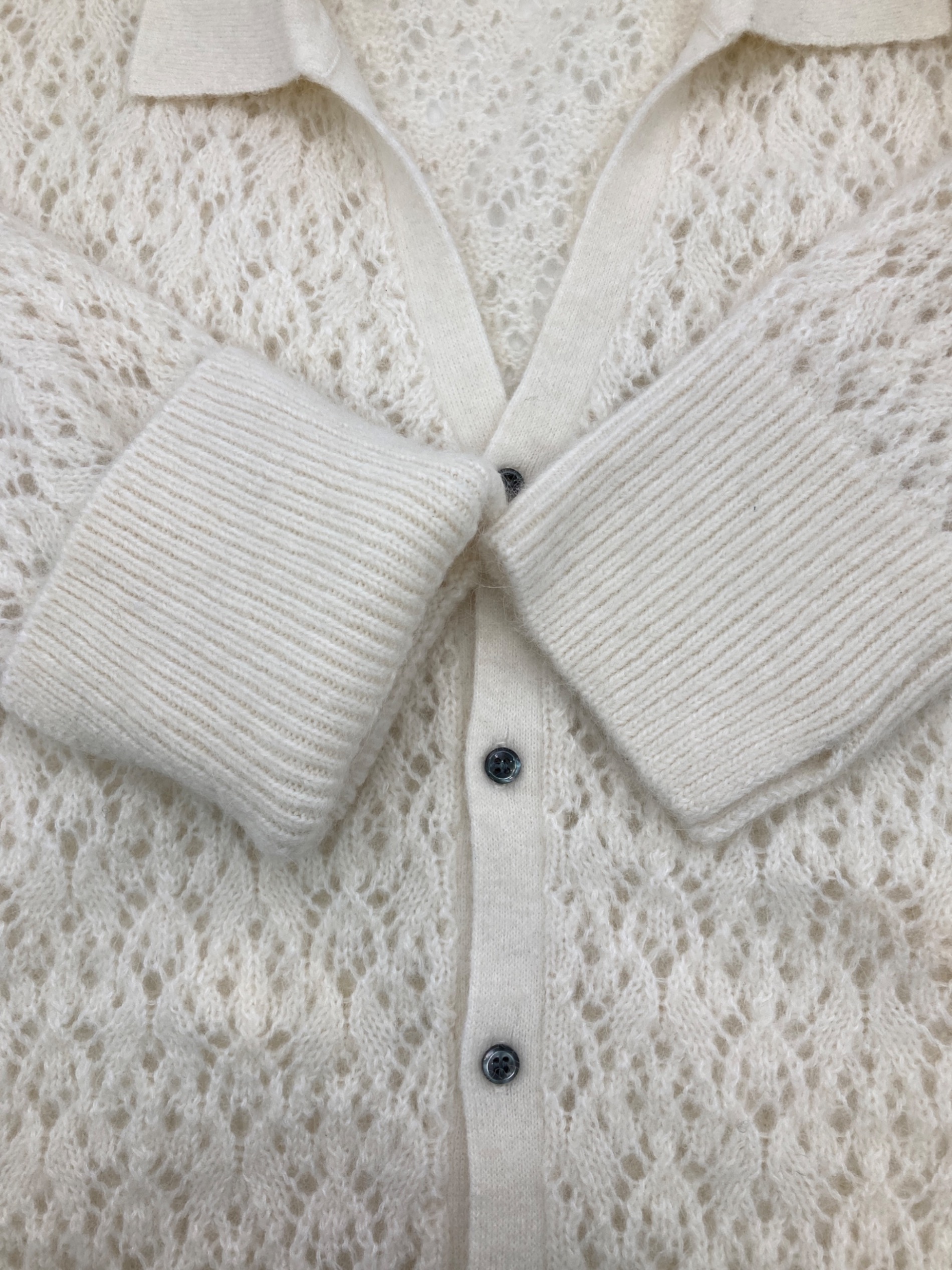 中古・古着通販】MIESROHE (ミースロエ) アルパカ混シャツニットカーデ