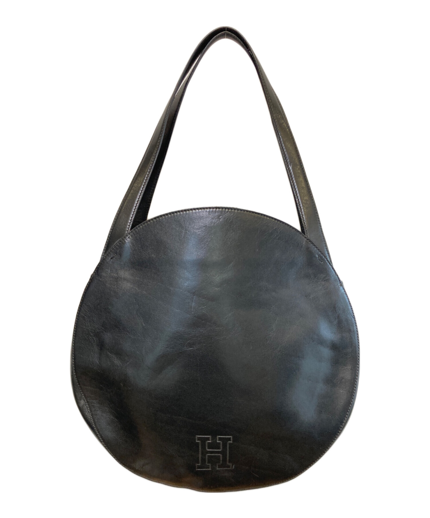 【良好】ヒロフ　ワンショルダー　本革　レザー　黒　バッグ 中古・古着通販】HIROFU (ヒロフ) レザーワンショルダーバッグ