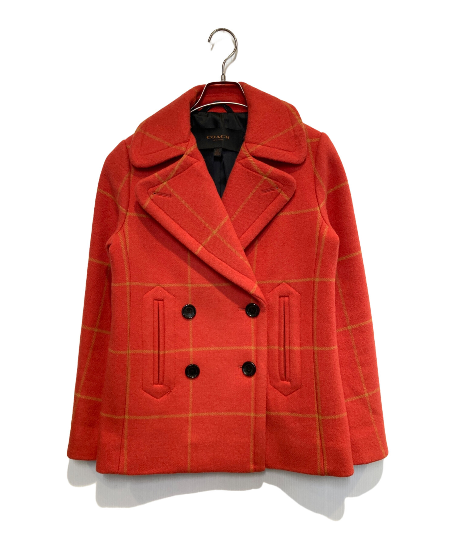 COACH コーチ Pコート ピーコート 未使用 中古・古着通販】COACH (コーチ) Pコート オレンジ サイズ:XS