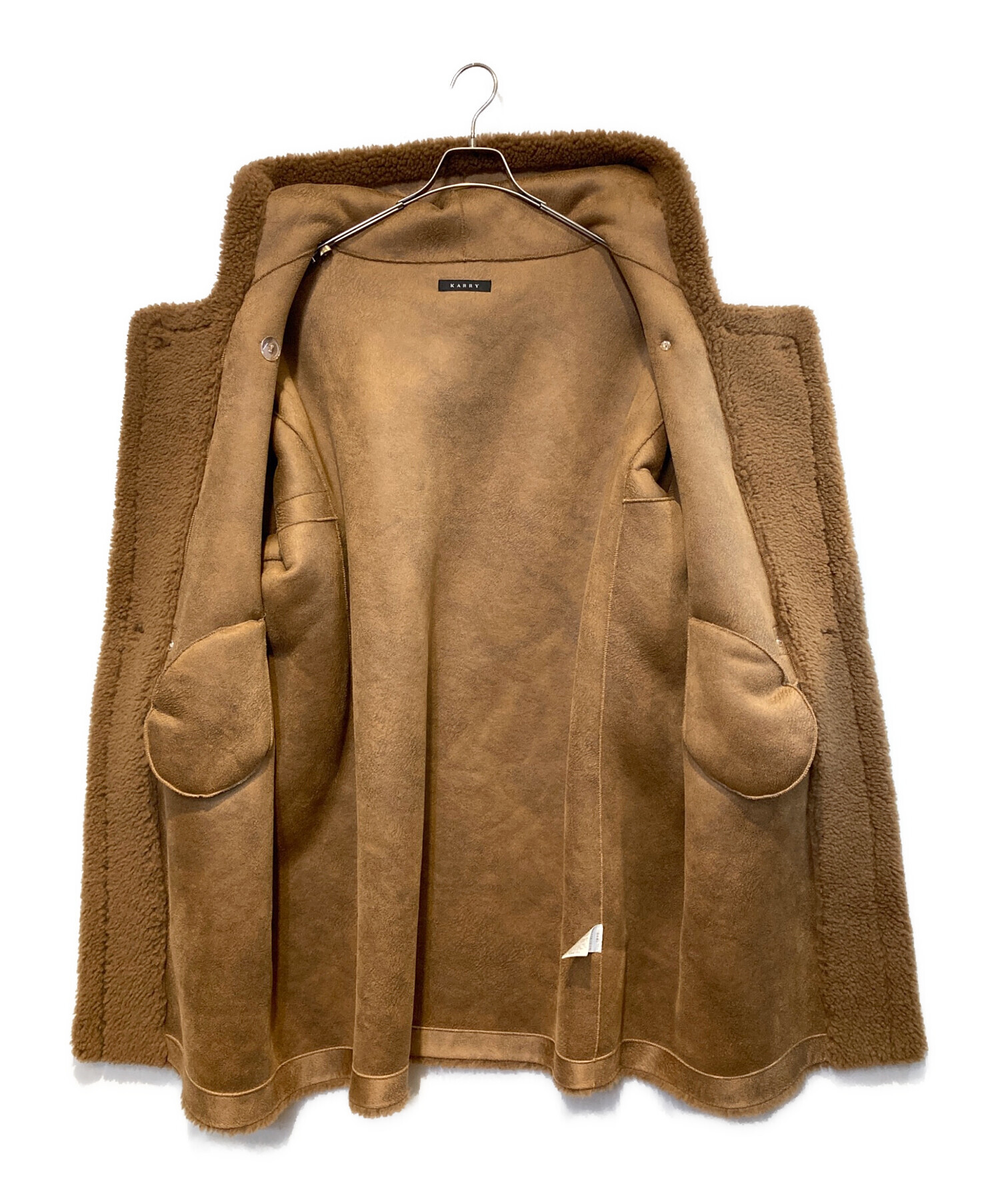 中古・古着通販】KARRY (キャリー) long boa coat ブラウン サイズ