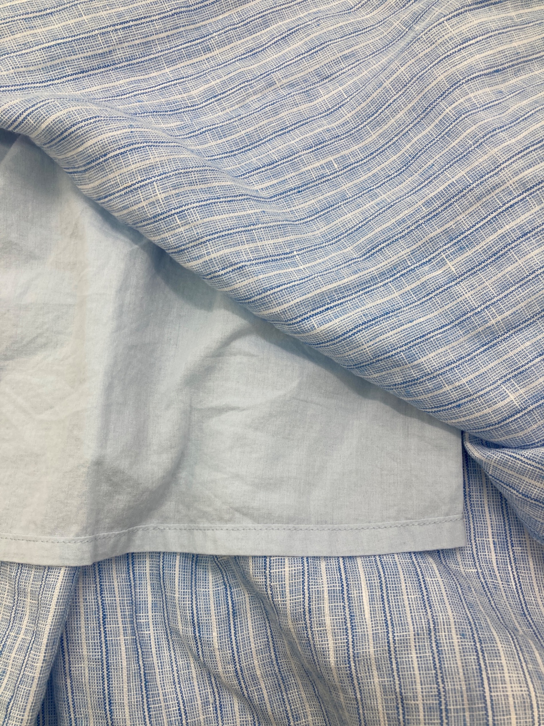 中古・古着通販】KAGURE (カグレ) リネンストライプスカート ブルー