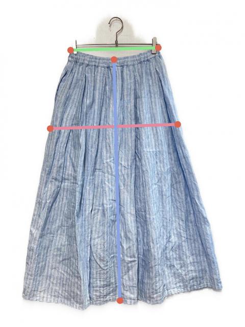 未使用品！kagure かぐれ　リネンストライプスカート　BLUE 3012009194335058_drawn_3966.jpeg