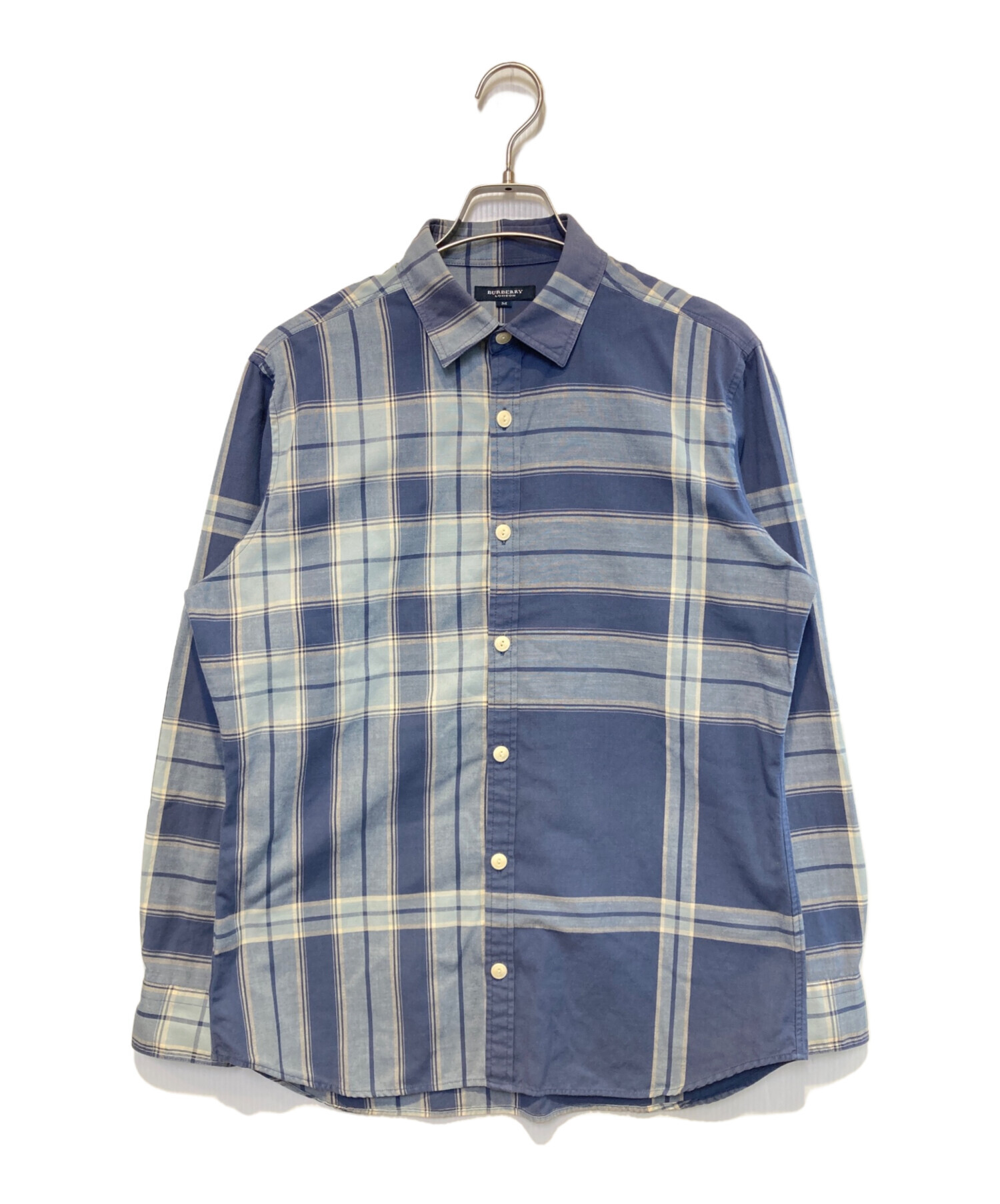 美品　バーバリー　ロンドン　ブラウス　チェック　ブルー 中古・古着通販】BURBERRY LONDON (バーバリーロンドン) チェック