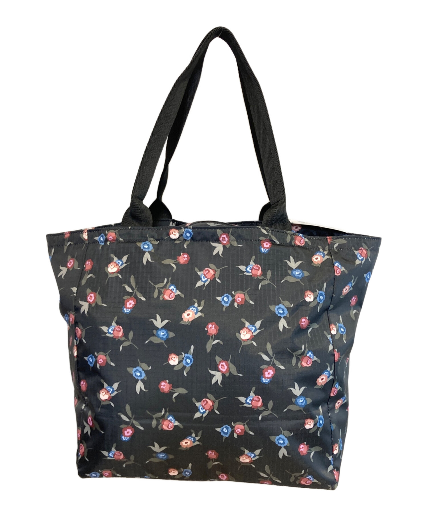 【未使用品】LeSportsac 花柄トートバッグ　キルティング　ブラック　黒 中古・古着通販】LeSportsac (レスポートサック) 花柄トートバッグ