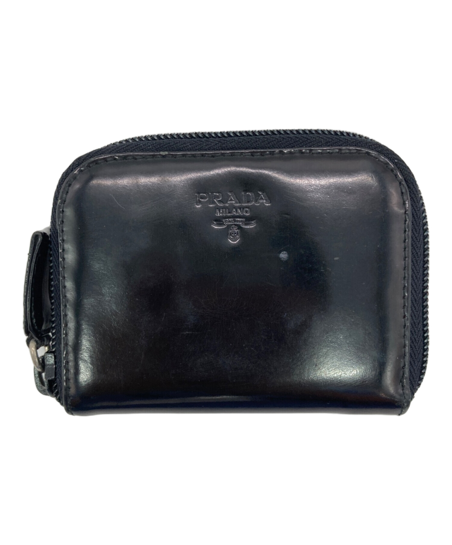 中古・古着通販】PRADA (プラダ) パテントレザーコインケース ブラック 