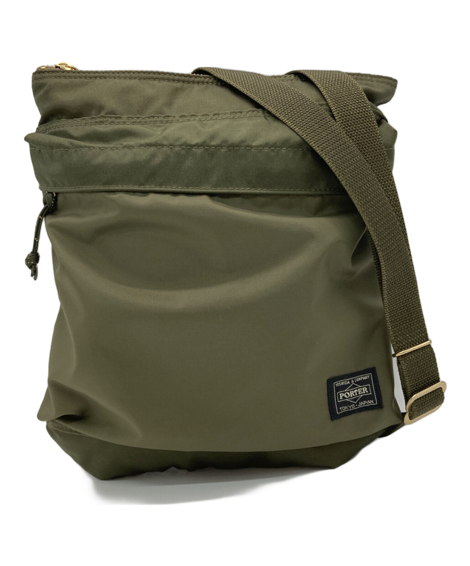 良品 PORTER ポーター ブリッジ ショルダーバッグ カーキ メンズ レディース 古着 中古 USED 中古・古着通販】PORTER (ポーター) FORCE SHOULDER BAG カーキ 未使用