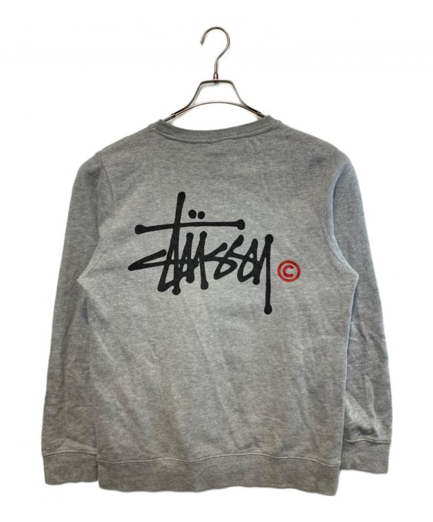 STUSSY ロゴスウェット グレー/オレンジ 中古・古着通販】stussy (ステューシー) ロゴスウェット グレー サイズ