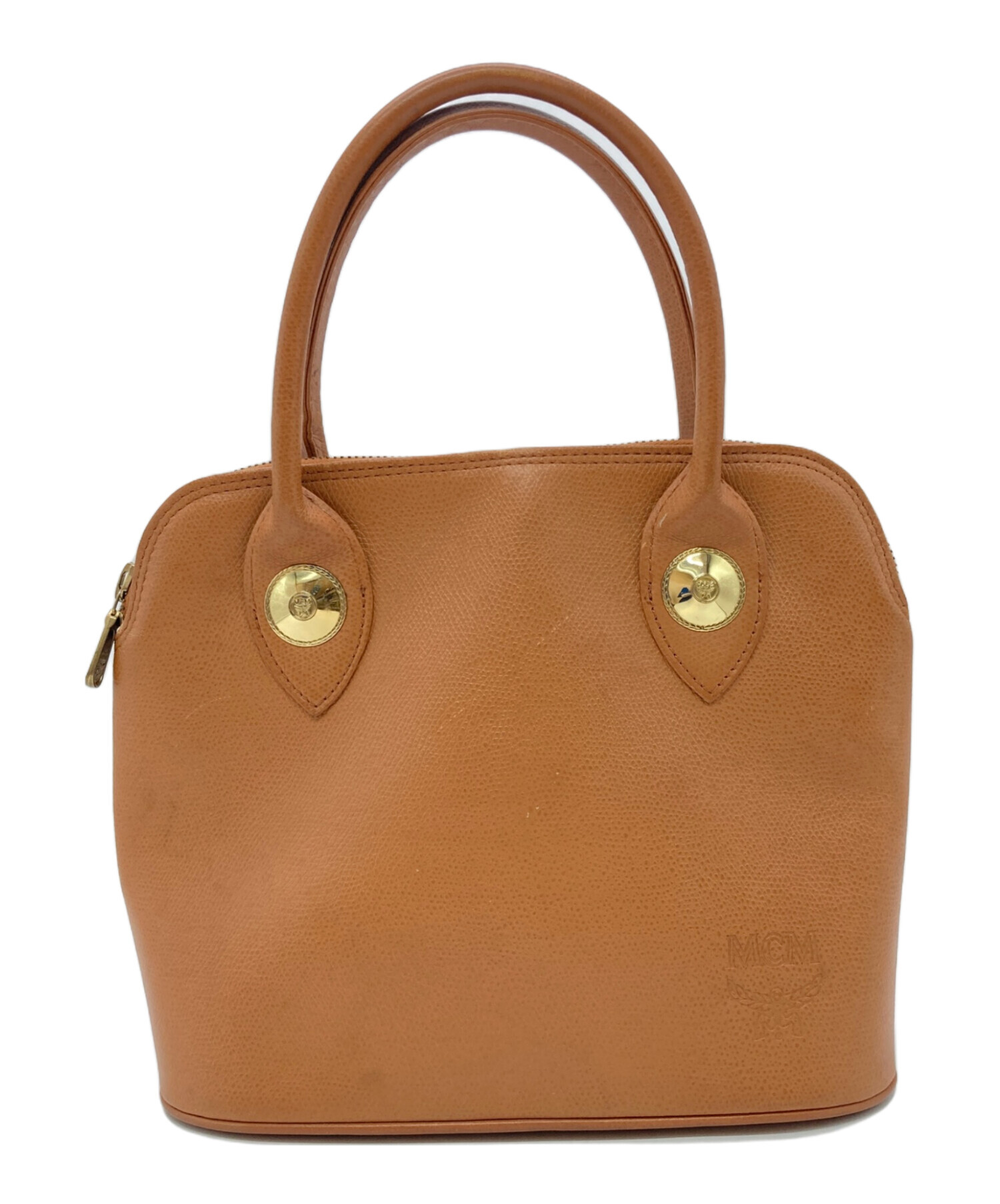 中古・古着通販】MCM (エムシーエム) レザーハンドバッグ ブラウン 中古・古着通販】MCM (エムシーエム) レザーハンドバッグ ブラウン