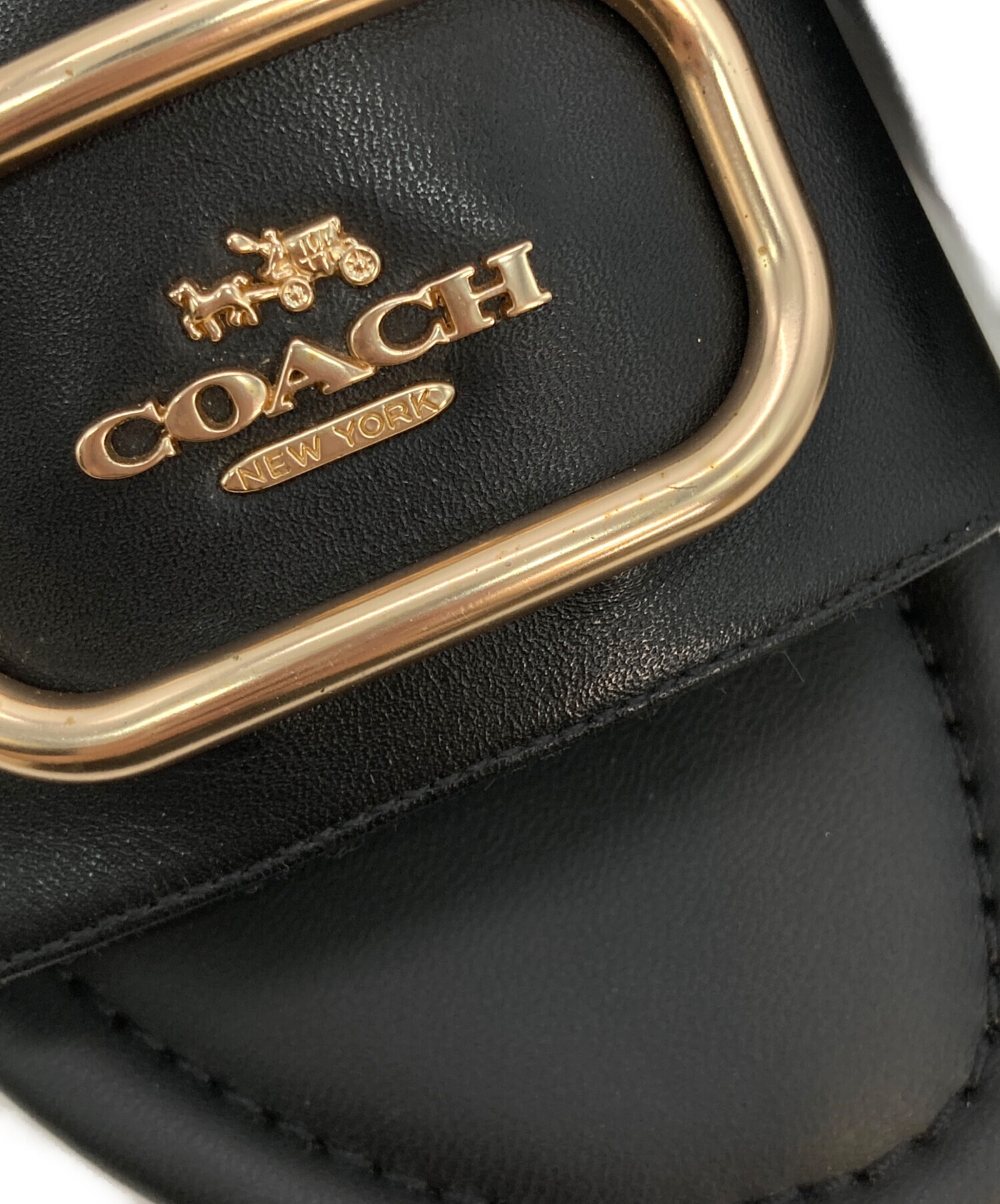 中古・古着通販】COACH (コーチ) Evyフラットサンダル ブラック サイズ
