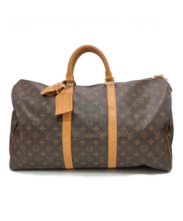 Louis Vuitton ボストンバッグ ブラウンキーポール50 中古・古着通販】LOUIS VUITTON (ルイ ヴィトン) キーポル50 ブラウン