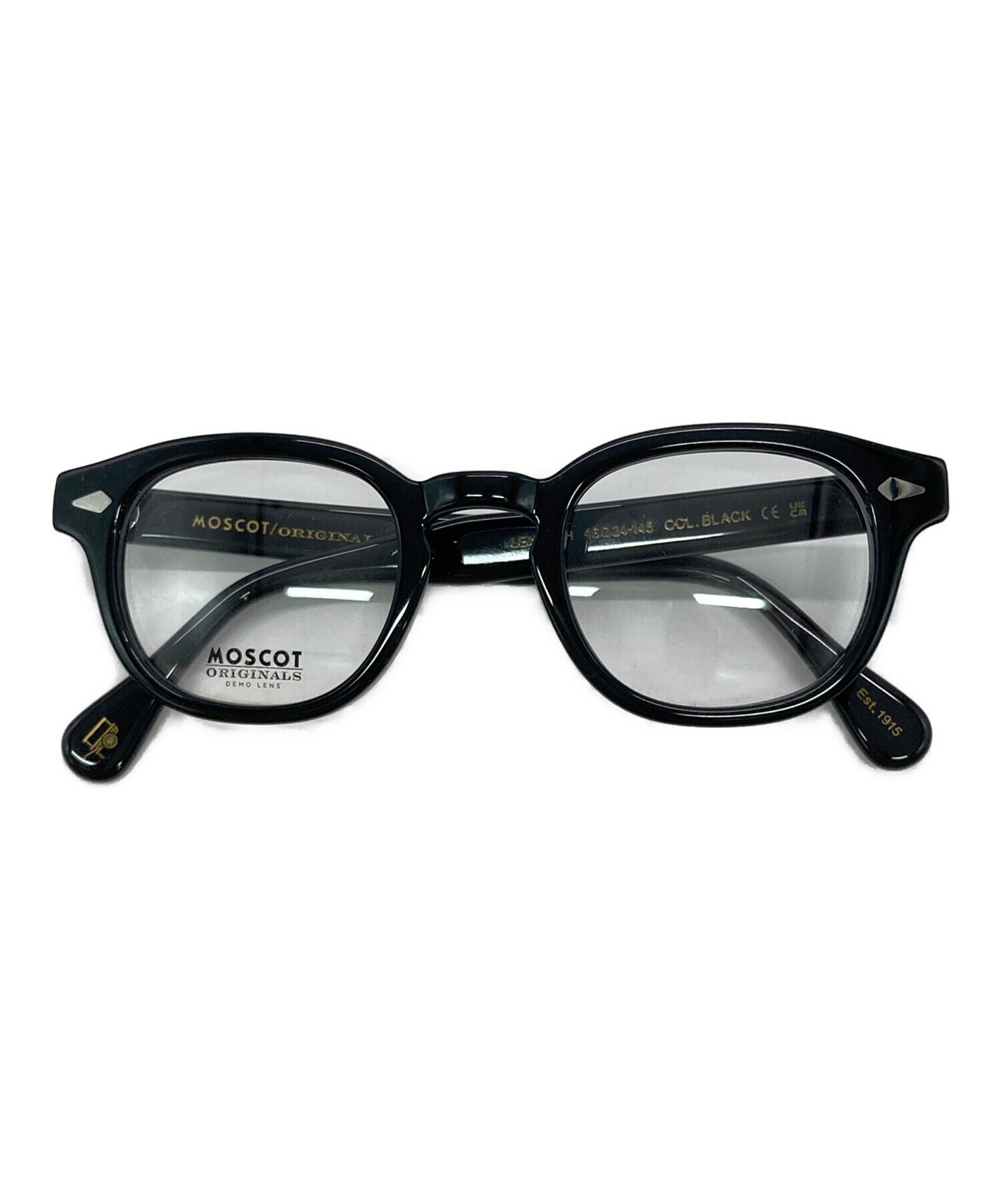 MOSCOT モスコット メガネ - 黒xクリア 【古着】【中古】 中古・古着通販】MOSCOT (モスコット) 伊達眼鏡 ブラック サイズ:46