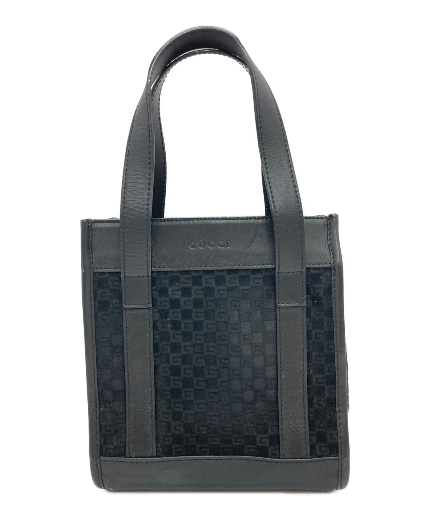 中古・古着通販】GUCCI (グッチ) ベロアミニハンドバッグ ブラック 