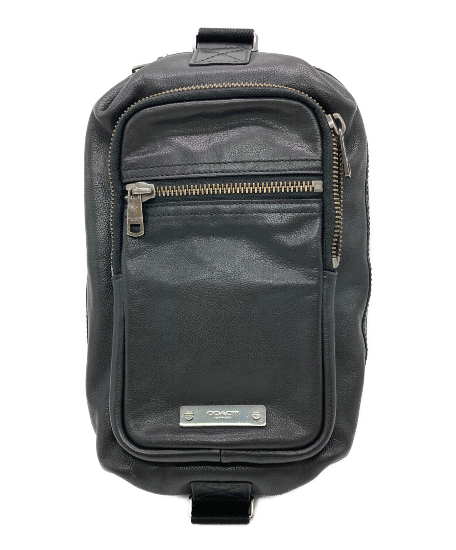 中古・古着通販】COACH (コーチ) レザーボディバッグ ブラック