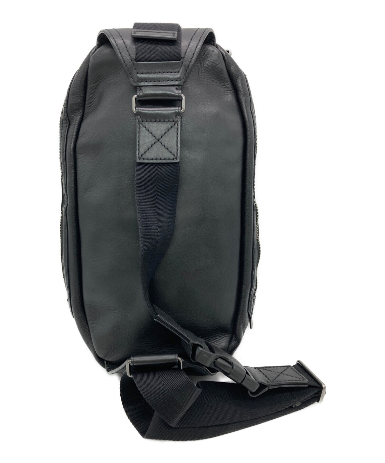 中古・古着通販】COACH (コーチ) レザーボディバッグ ブラック