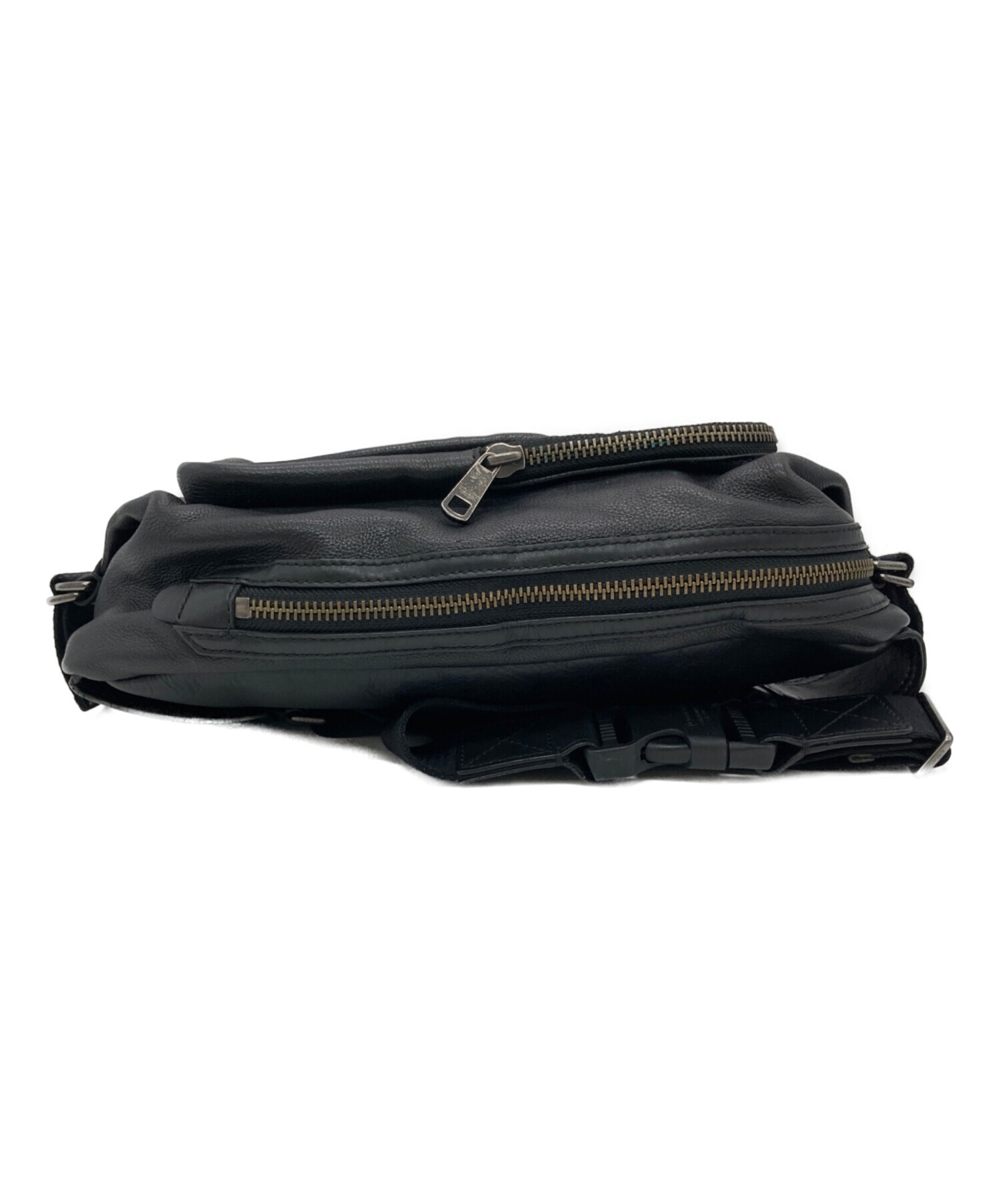 中古・古着通販】COACH (コーチ) レザーボディバッグ ブラック