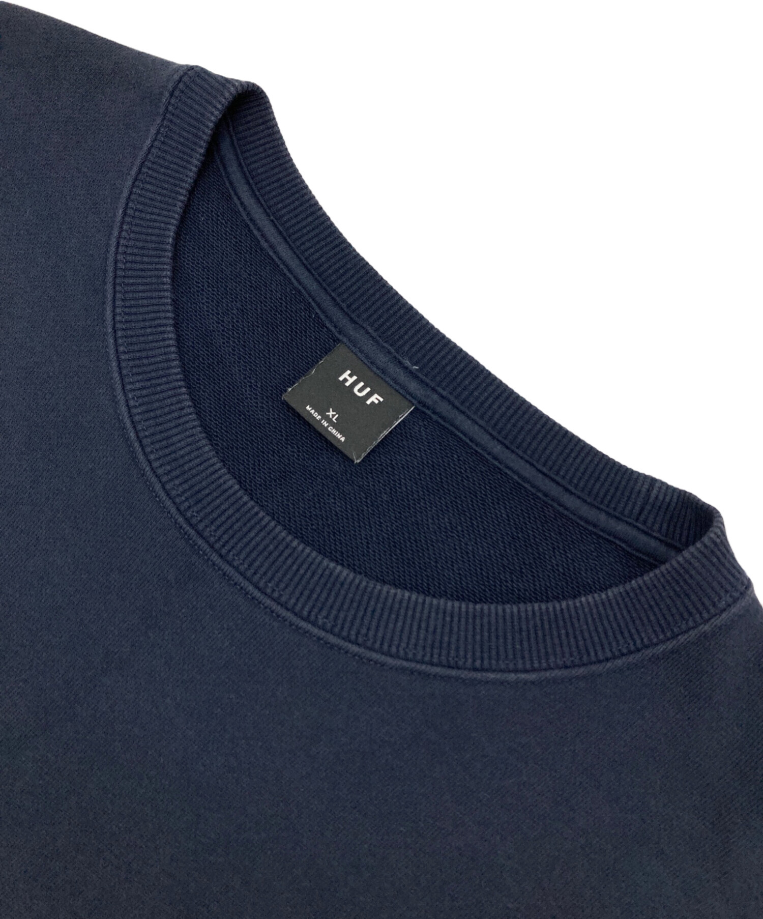 中古・古着通販】HUF (ハフ) OG LOGO FLEECE CREW ネイビー サイズ:XL 