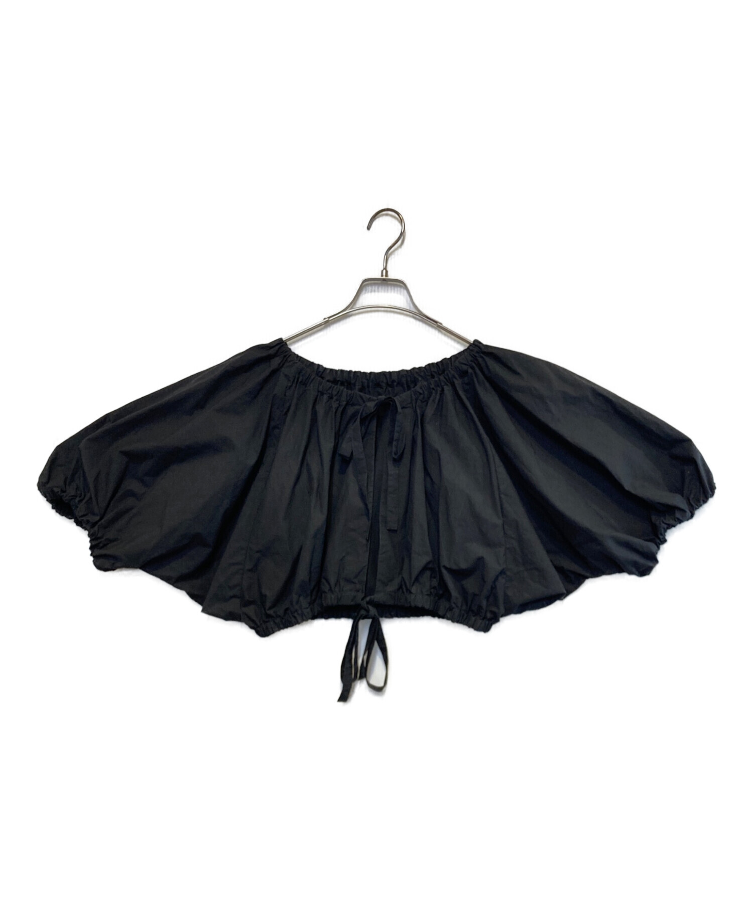 美品　Curensology カレンソロジー　コットンギャザーブラウス　ブラック 中古・古着通販】Curensology (カレンソロジー) コットンギャザー