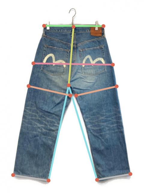 中古・古着通販】EVISU (エヴィス) カモメプリントデニムパンツ