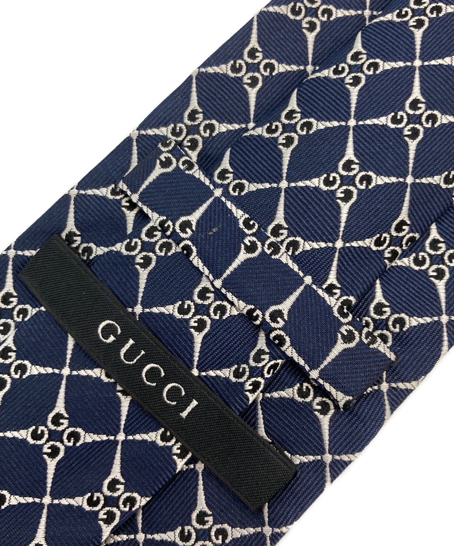 GUCCI グッチ GG柄 ネクタイ ネイビー シルク 中古・古着通販】GUCCI (グッチ) シルクネクタイ ネイビー サイズ:不明