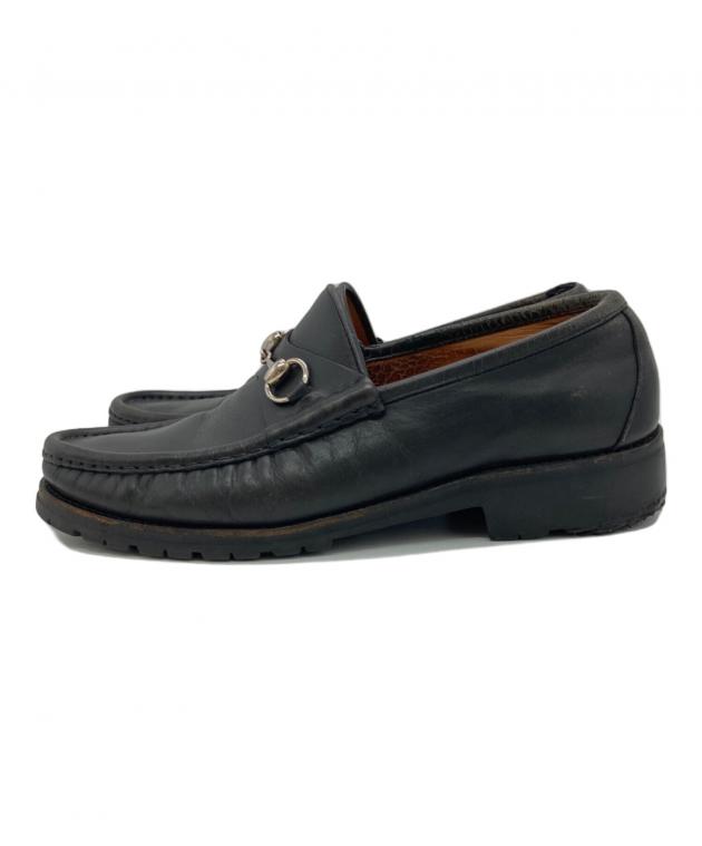 中古・古着通販】GUCCI (グッチ) ホースビットローファー ブラック