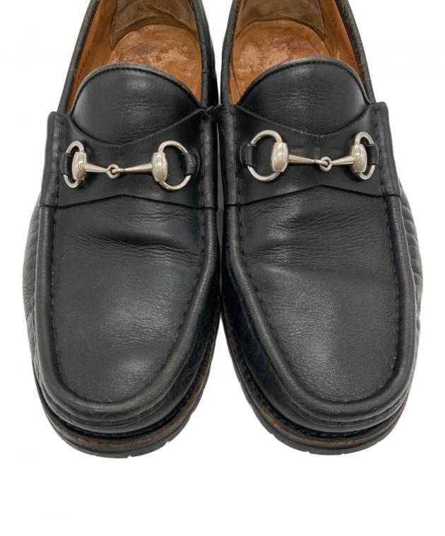 中古・古着通販】GUCCI (グッチ) ホースビットローファー ブラック