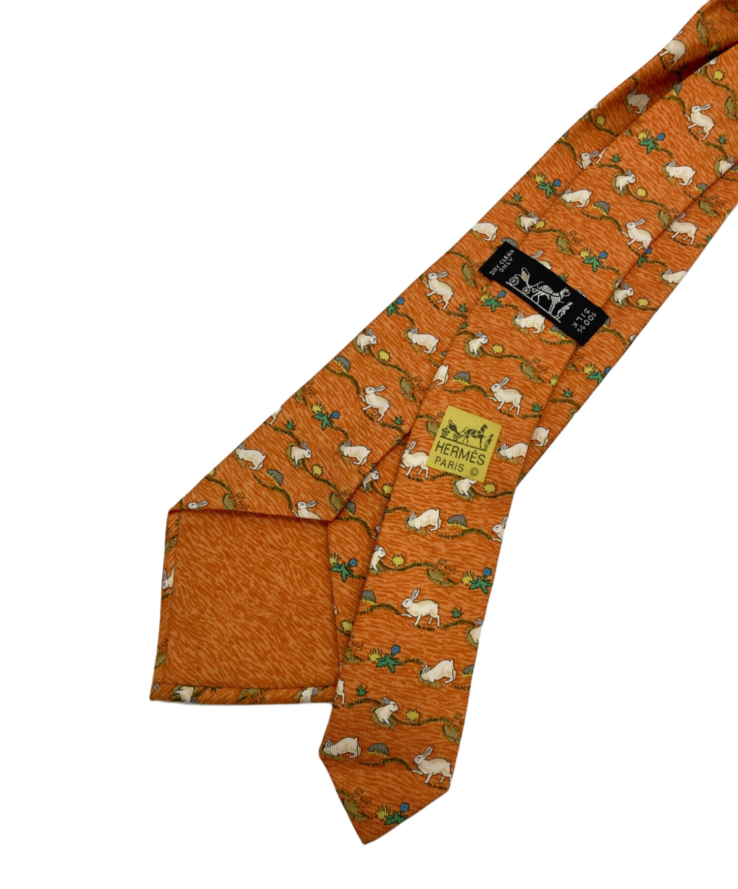 新品未使用✨HERMES エルメス ブランドネクタイ チェック　シルク タグ付き 中古・古着通販】HERMES (エルメス) シルクネクタイ オレンジ サイズ