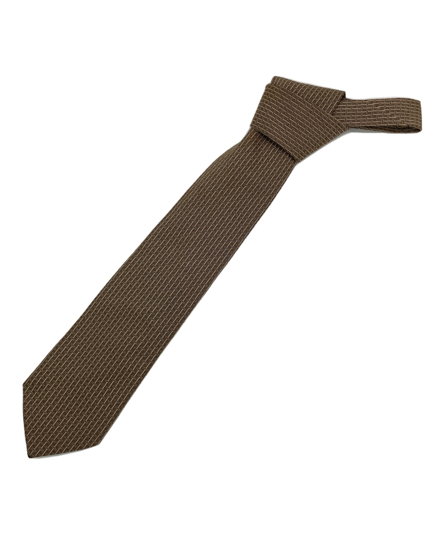 中古・古着通販】HERMES (エルメス) シルクネクタイ ブラウン サイズ