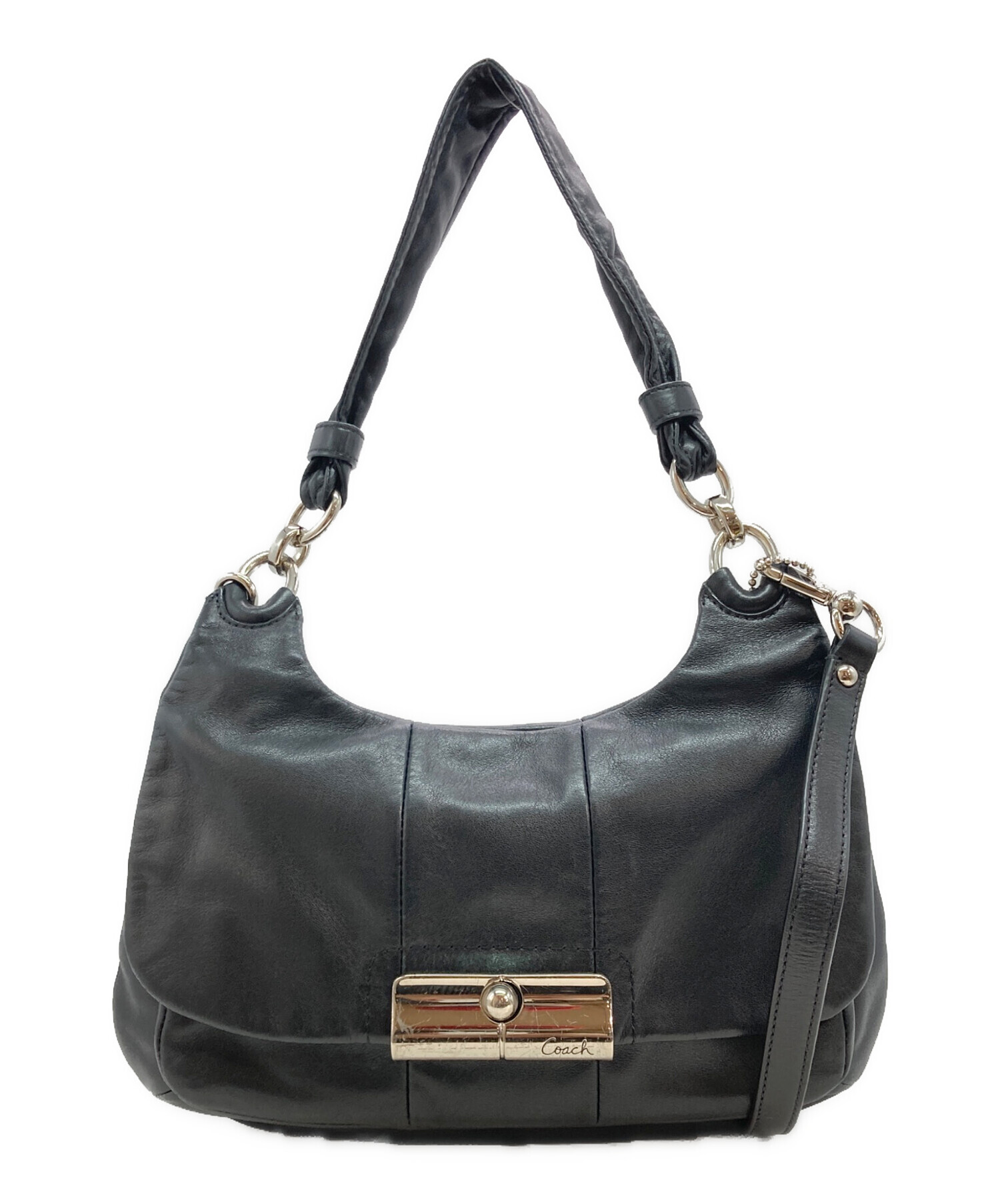 エ*サ様 古着 コーチ 2wayショルダーバッグ 中古・古着通販】COACH (コーチ) 2WAYレザーショルダーバッグ ブラック