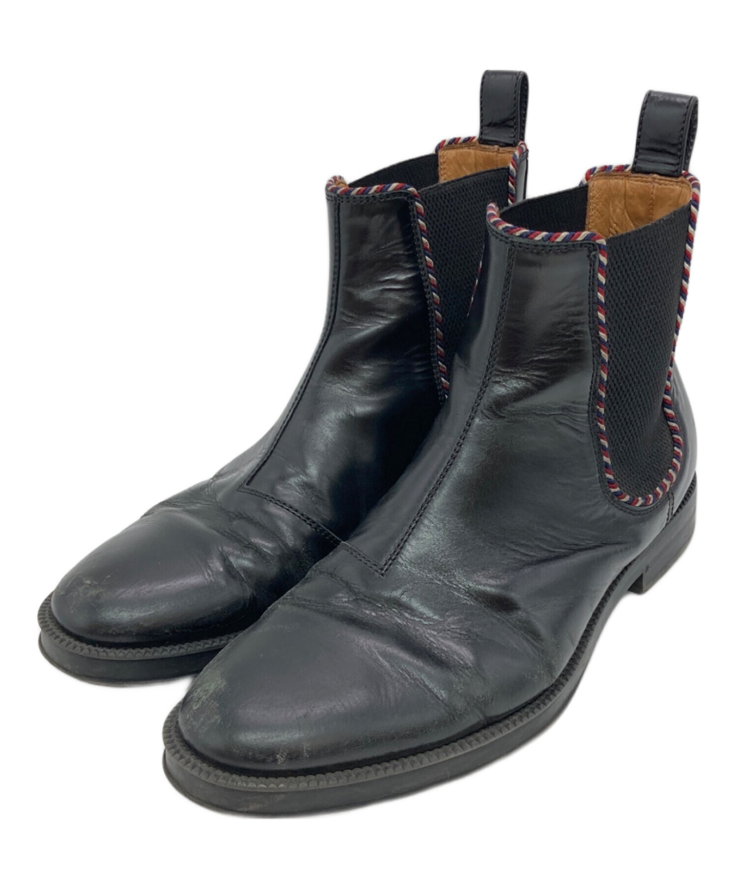中古・古着通販】GUCCI (グッチ) Lether Chelsea Boots ブラック
