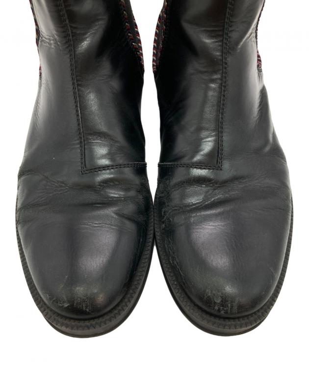 中古・古着通販】GUCCI (グッチ) Lether Chelsea Boots ブラック