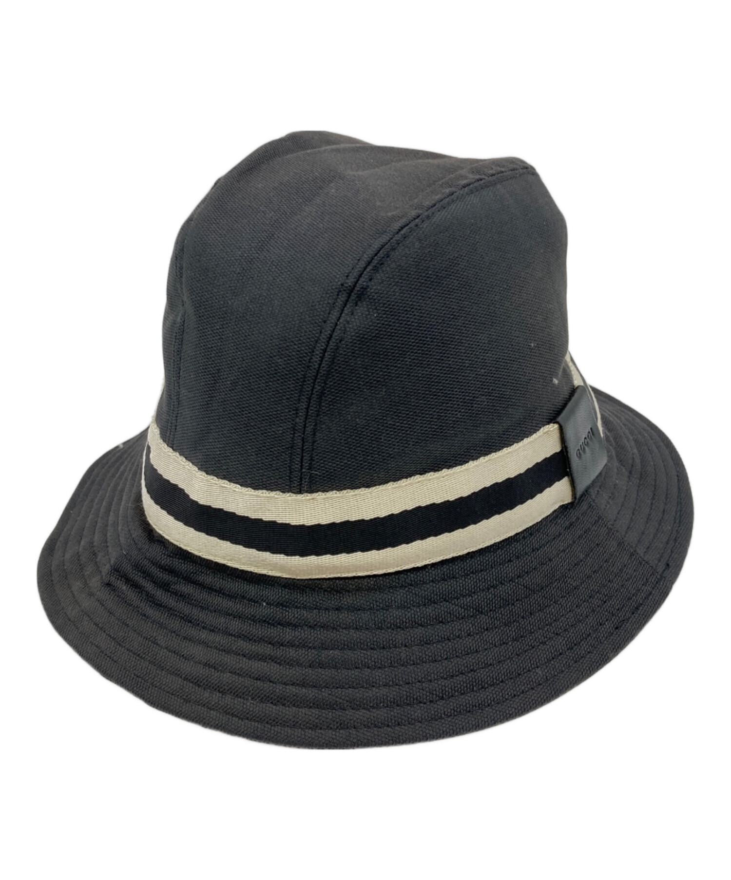 GUCCI バケットハット ブラック キャンバス 中古・古着通販】GUCCI (グッチ) キャンバスバケットハット ブラック