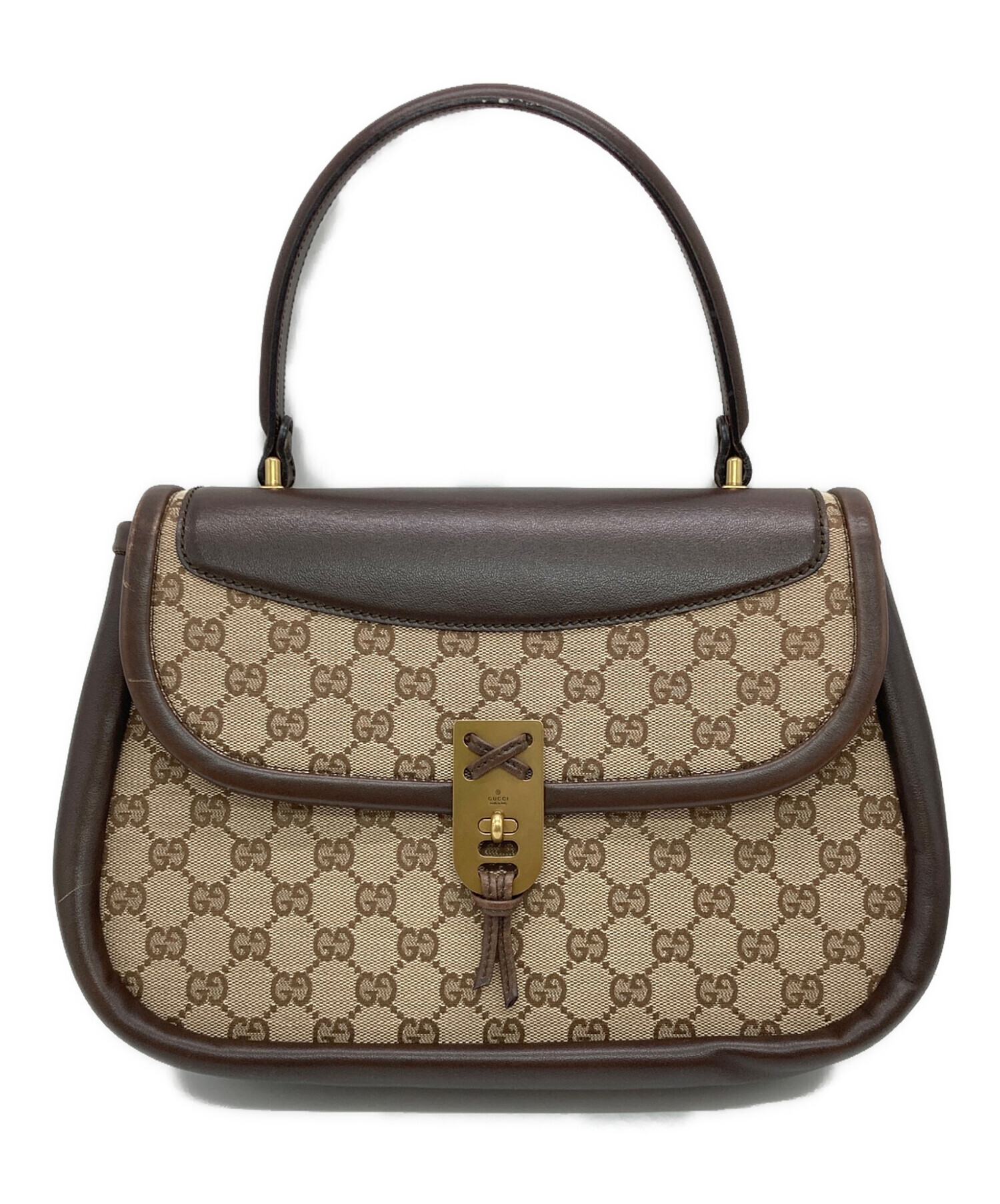 中古・古着通販】GUCCI (グッチ) GGキャンバス ハンドバッグ ベージュ