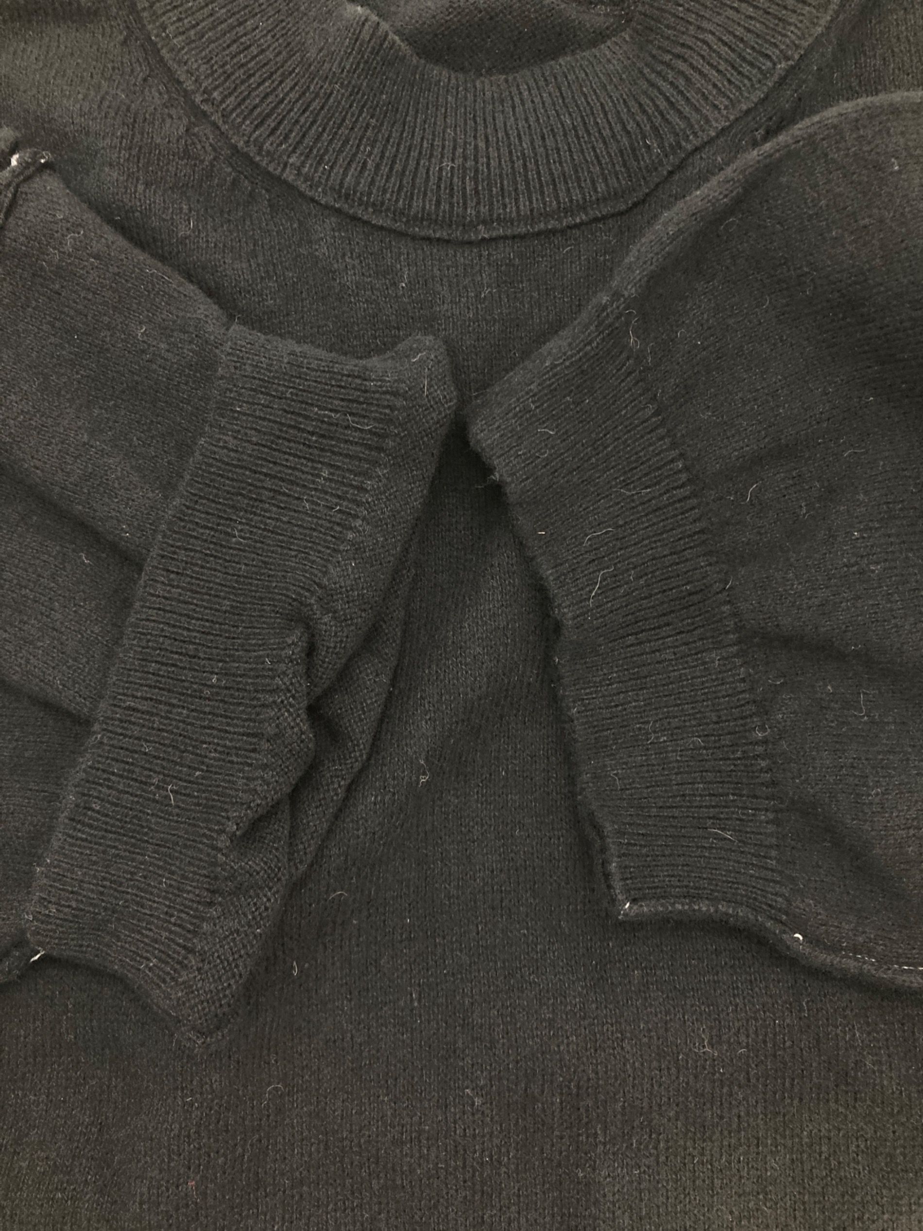 中古・古着通販】Y's (ワイズ) デニムドッキングS/Sニット ブラック