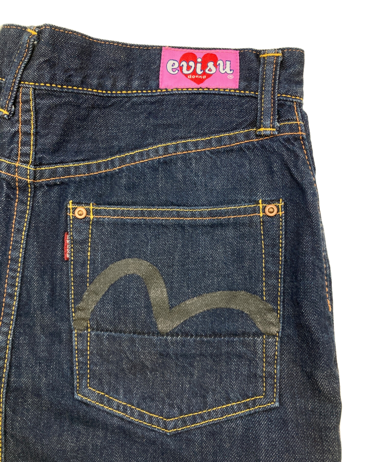 中古・古着通販】EVISU (エヴィス) カモメプリントデニムタイトミニ