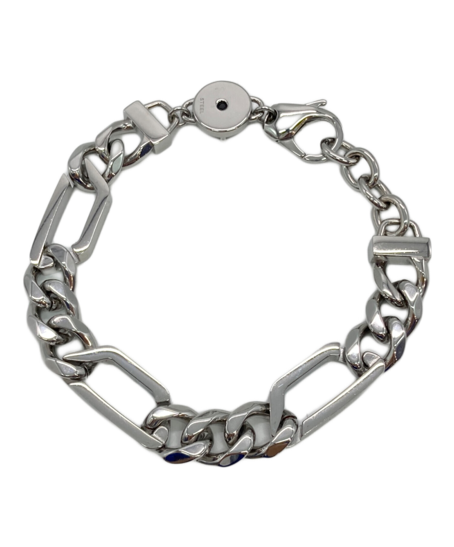 DIESEL シルバー チェーンブレスレット 中古・古着通販】DIESEL (ディーゼル) チェーンブレスレット シルバー