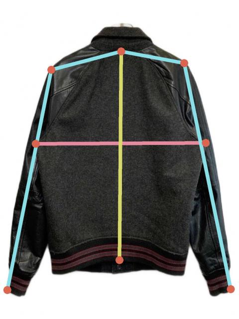 中古・古着通販】DIESEL (ディーゼル) レザー切替ジャケット ブラック