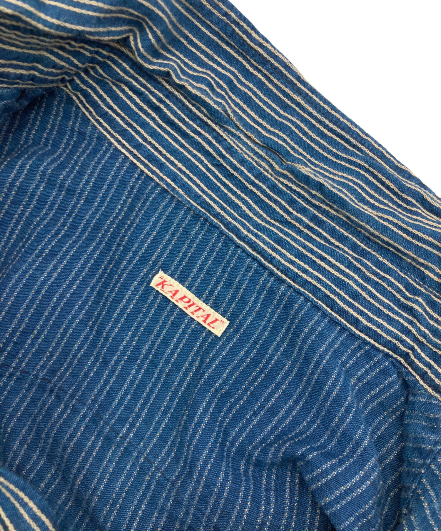 kapitalキャピタルストライプ 半袖チュニックシャツ 中古・古着通販】KAPITAL (キャピタル) インディゴストライプ
