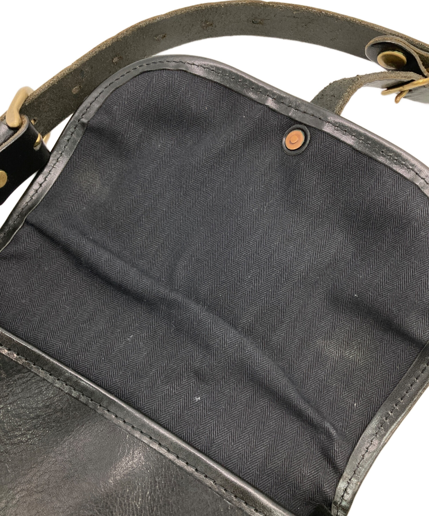 中古・古着通販】SLOW (スロウ) レザーショルダーバッグ ブラック