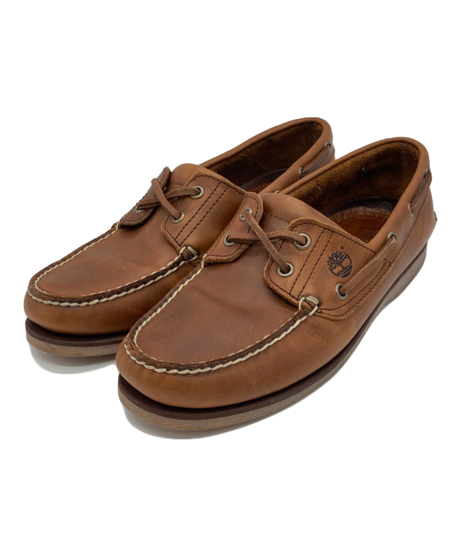 ティンバーランド レザー ボートシューズ 8W USA製 ブラウン クラシック 中古・古着通販】Timberland (ティンバーランド) クラシックレザー