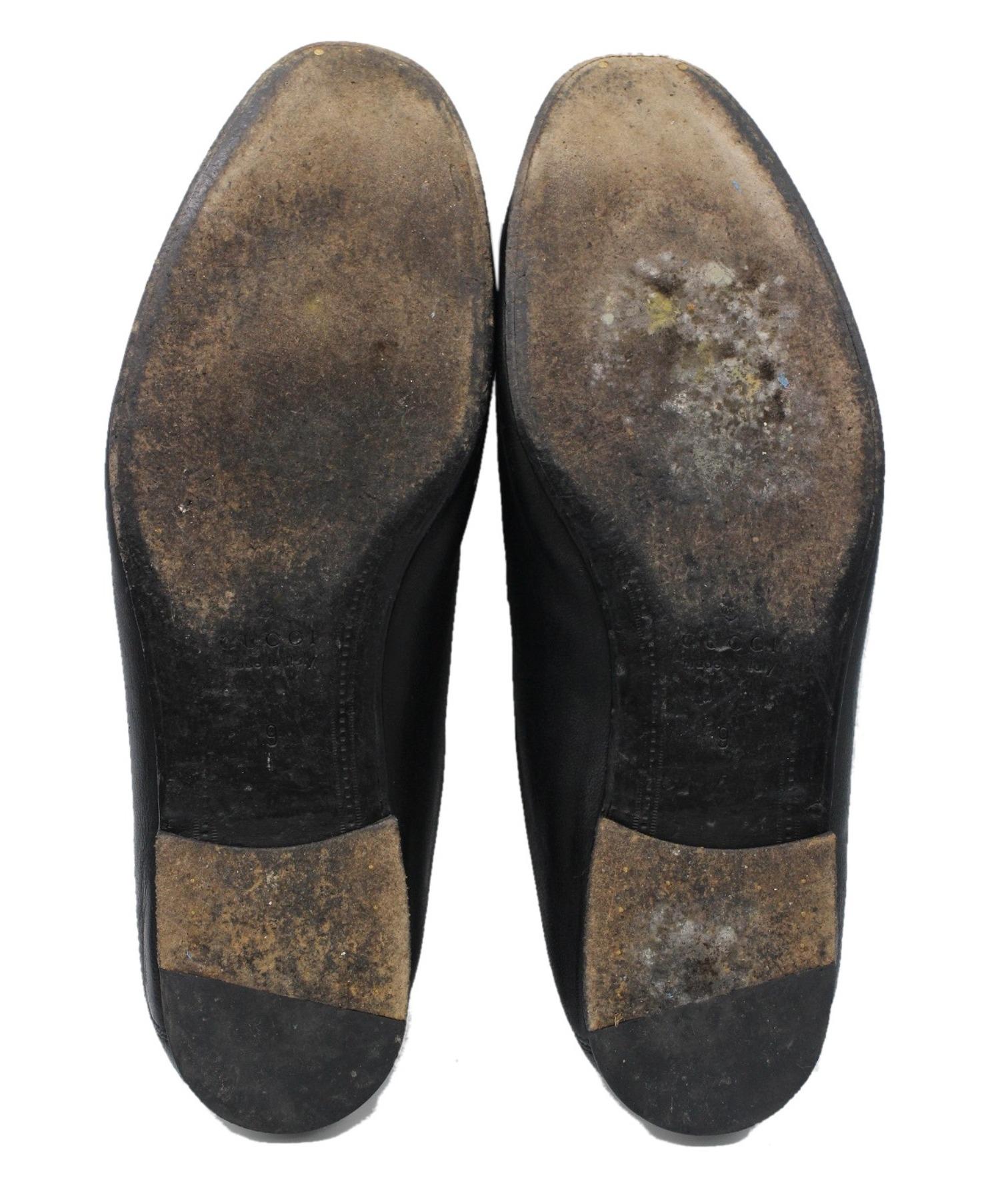 中古・古着通販】GUCCI (グッチ) スネーク付レザーローファー ブラック 
