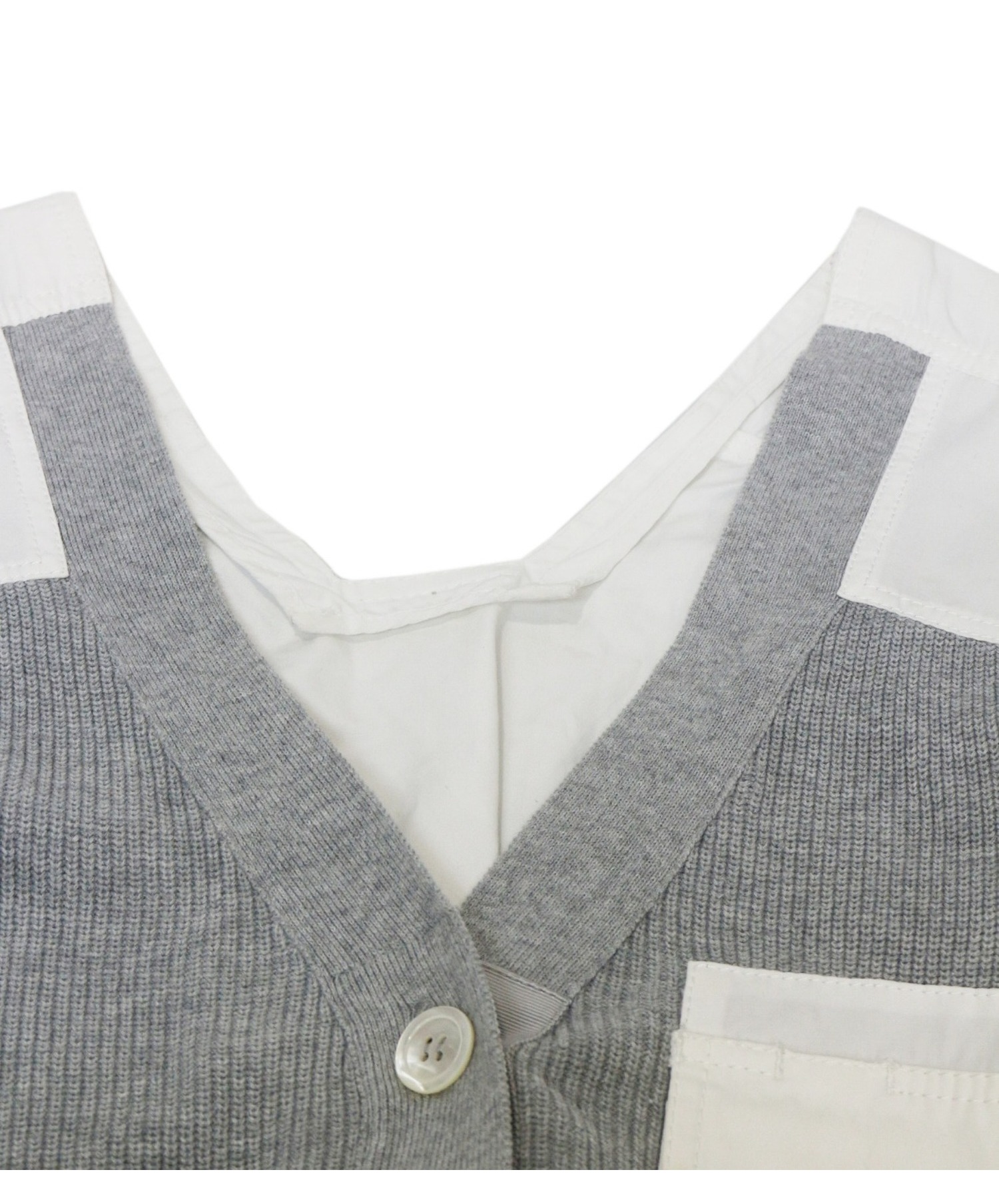 中古・古着通販】sacai (サカイ) ドッキングカーディガン ホワイト 