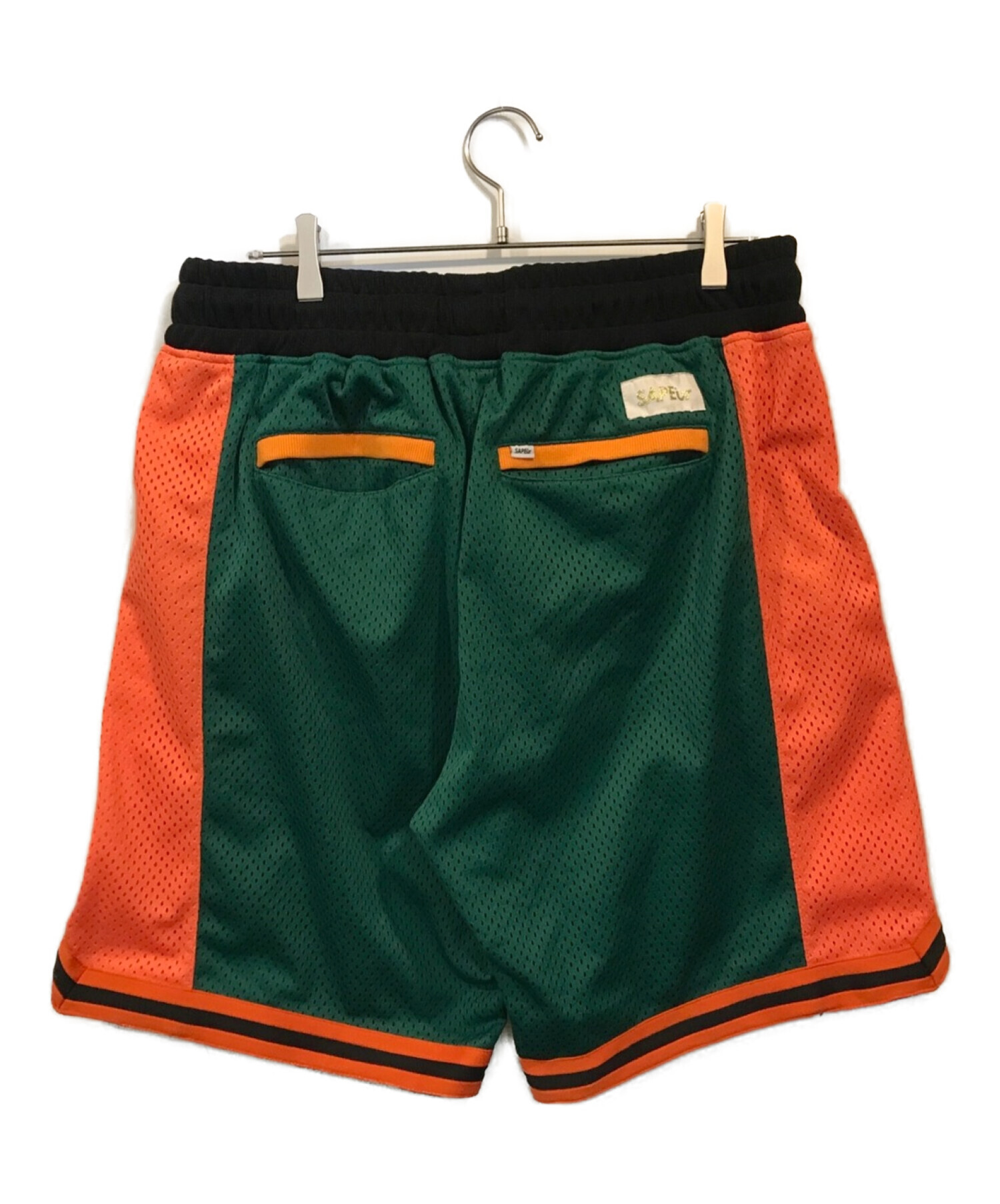 サプール SAPEur ハーフ パンツ メッシュ グリーン オレンジ XXL