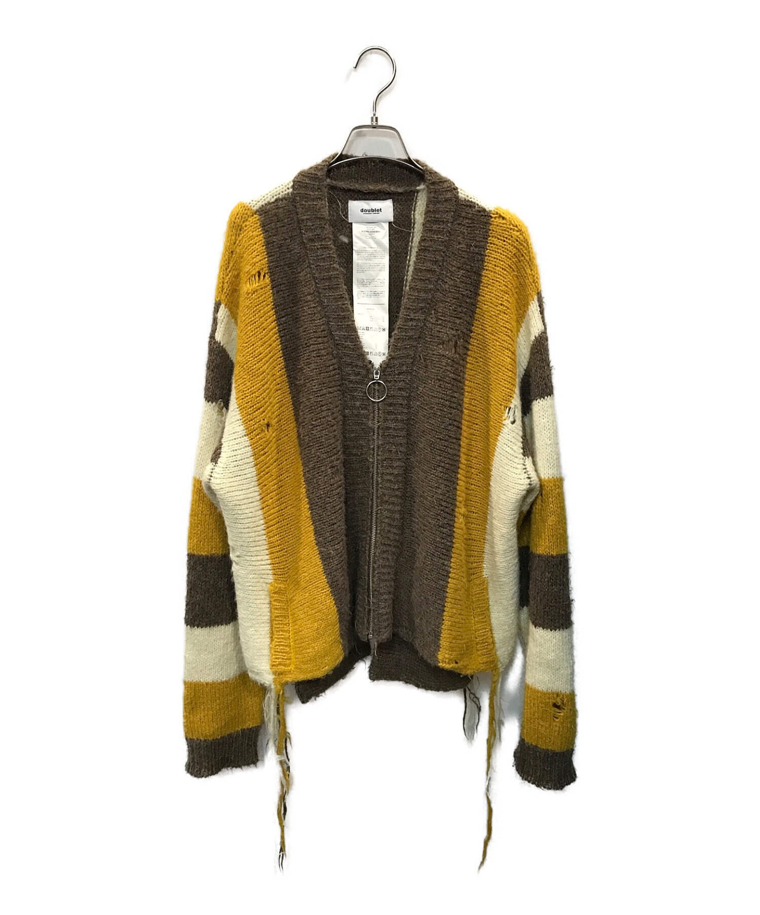 中古・古着通販】doublet (ダブレット) ZIP UP STRIPE CARDIGAN