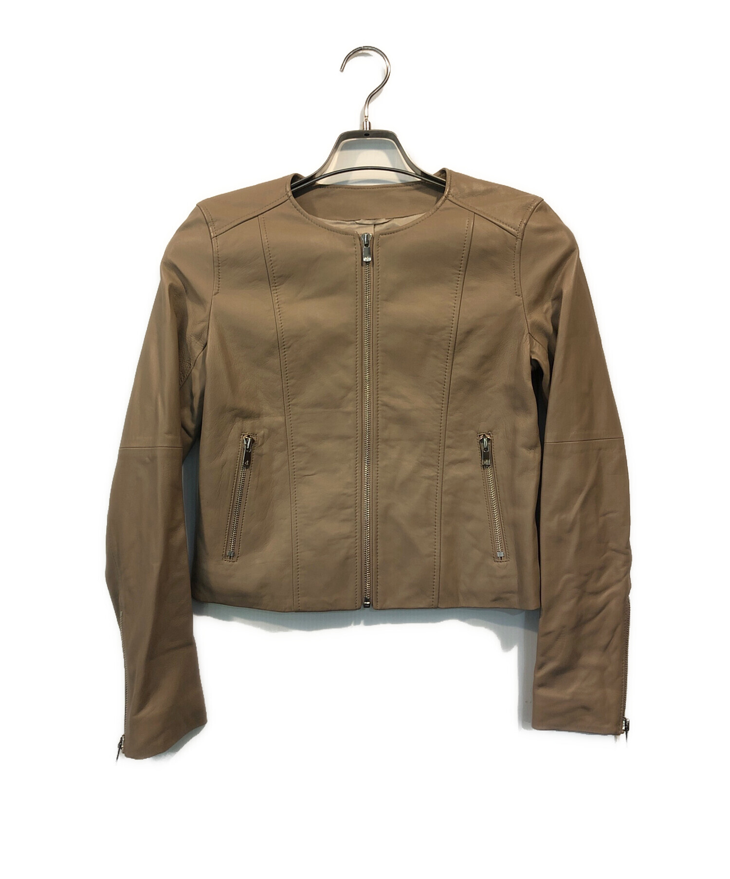 ♡ANAYI♡レザージャケット ノーカラージャケット 36 ANAYI アナイ