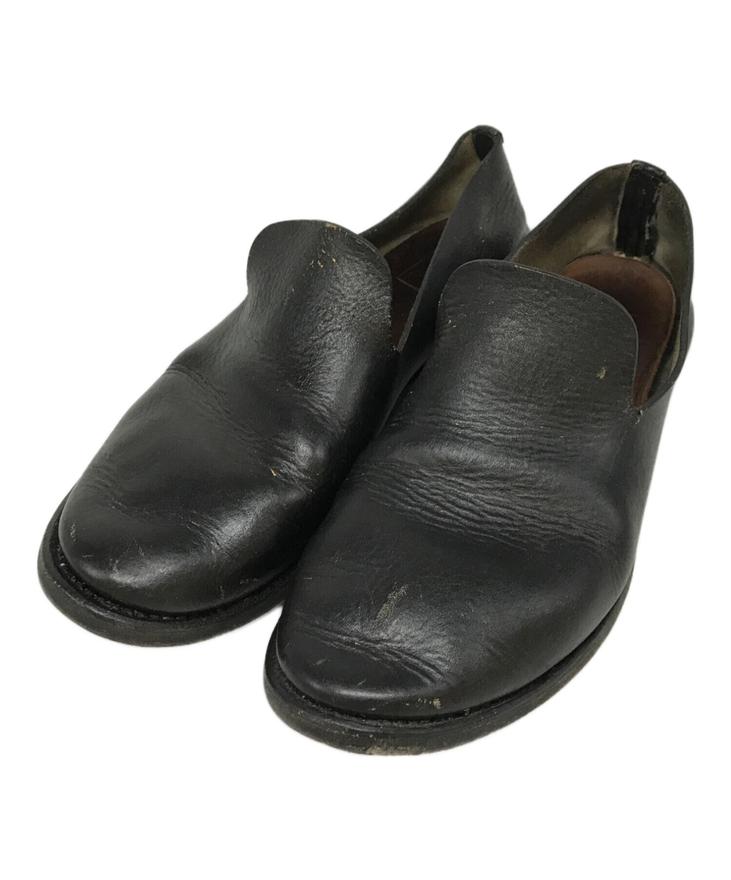 中古・古着通販】GUIDI (グイディ) レザースリッポン ブラック サイズ 