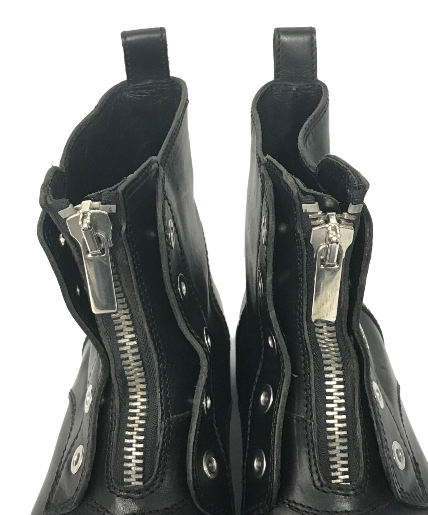 【値引き中！】DIESELブラックブーツ DIESEL（ディーゼル）の「レディース レザー コンバットブーツ